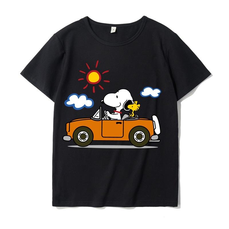 Classic Snoopy Cotton Men's Women's T-shirt Snoopy Cartoon Printed Summer Fashion Casual Comfortable Top Street Clothing