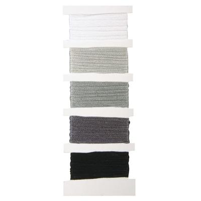 StitchetKnot Cotton Thread, 5 Colors Each 10m In , Granite Gray