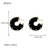 Temperament Retro Maillard-style Leather Rope Weaving C-shaped Stripes Steel Needle Stud Earrings for Women Jewelry Accessories