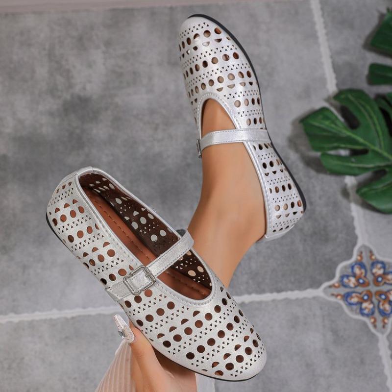 Large size mesh casual fashion flat sandals women's summer new TEUM breathable casual single shoes women