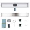 2 in 1 Shower Drain with 360 degrees  Siphon Silver 54 x 11 x 9.5 cm