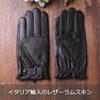 Nappaglo Short Leather Gloves with Adjustable Perfect for and Smartphone Compatible Deep Smartphone Men's Buttons, Commuting, School, Driving,