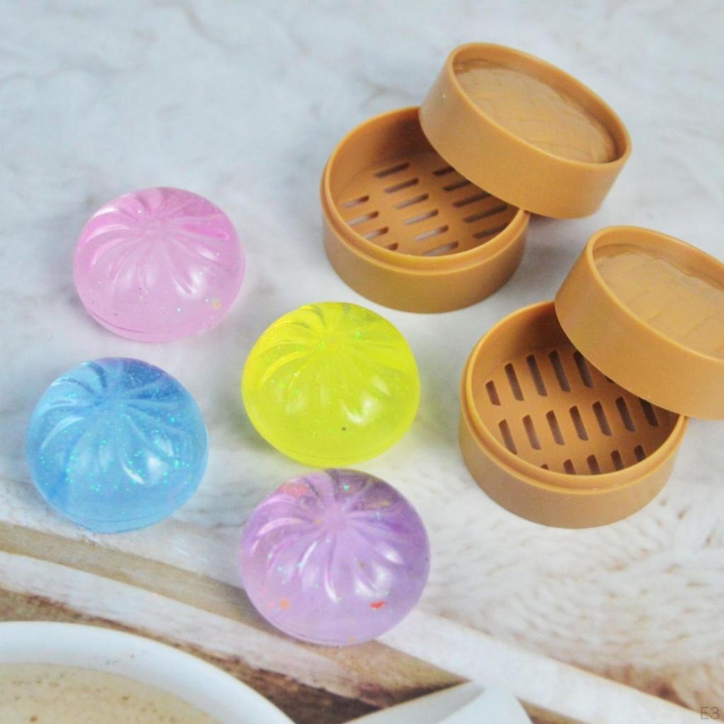 24 Pieces Mini Steamed Bun | Soft, Steam Bun, for Pretend Play Luminous