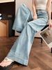 2025 Embroidered Bowknot Wide-Leg Denim Pants for Early Spring
