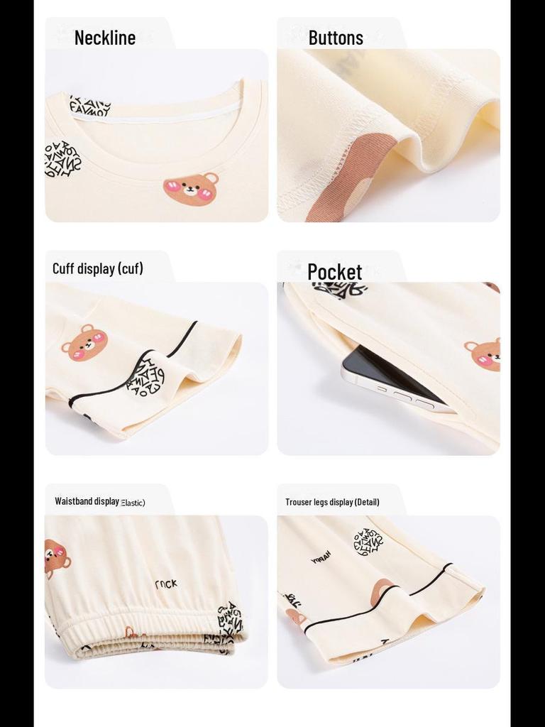Women's Long-Sleeve Padded Pajamas, Cute Cartoon Style, Large-Size, Spring & Autumn Homewear, 2024 New Collection.