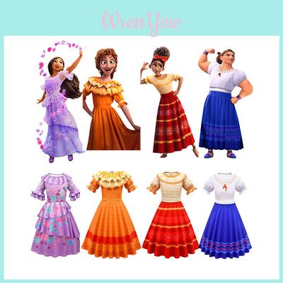 Encanto Mirabel Girls Princess Dress For Costume Parties And Cosplay Floral Detail
