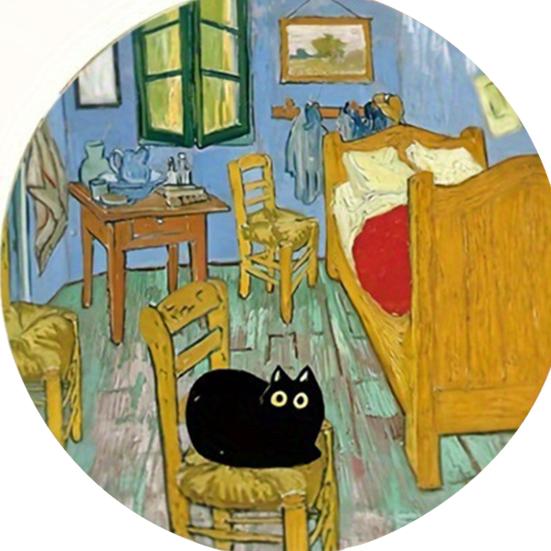 6 Pcs Art And Black Cat Wooden Coasters Cute Cat Drink Coaster Round Cup Mat for Table Protection Housewarming Gift for Home Bar Decor