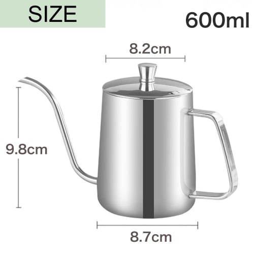 Asdays Coffee Kettle, Drip Pot, Tea Pot, Milk Pot, Coffee Tools, Induction Compatible, Direct Heat, Measuring Scale, Narrow Mouth Design, Ideal for Ou