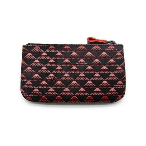 Indenya Coin Purse - Takane Fuji Mountain Traditional Craftsmanship Koshu Inden Deer Leather Lacquer Original Brand (No. 2801 Red)