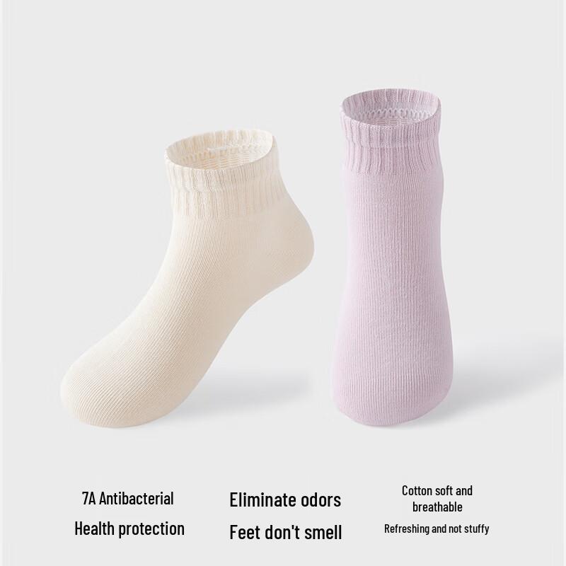 Kids' Antibacterial Cotton Blend Mid-Calf Socks 5-Pack