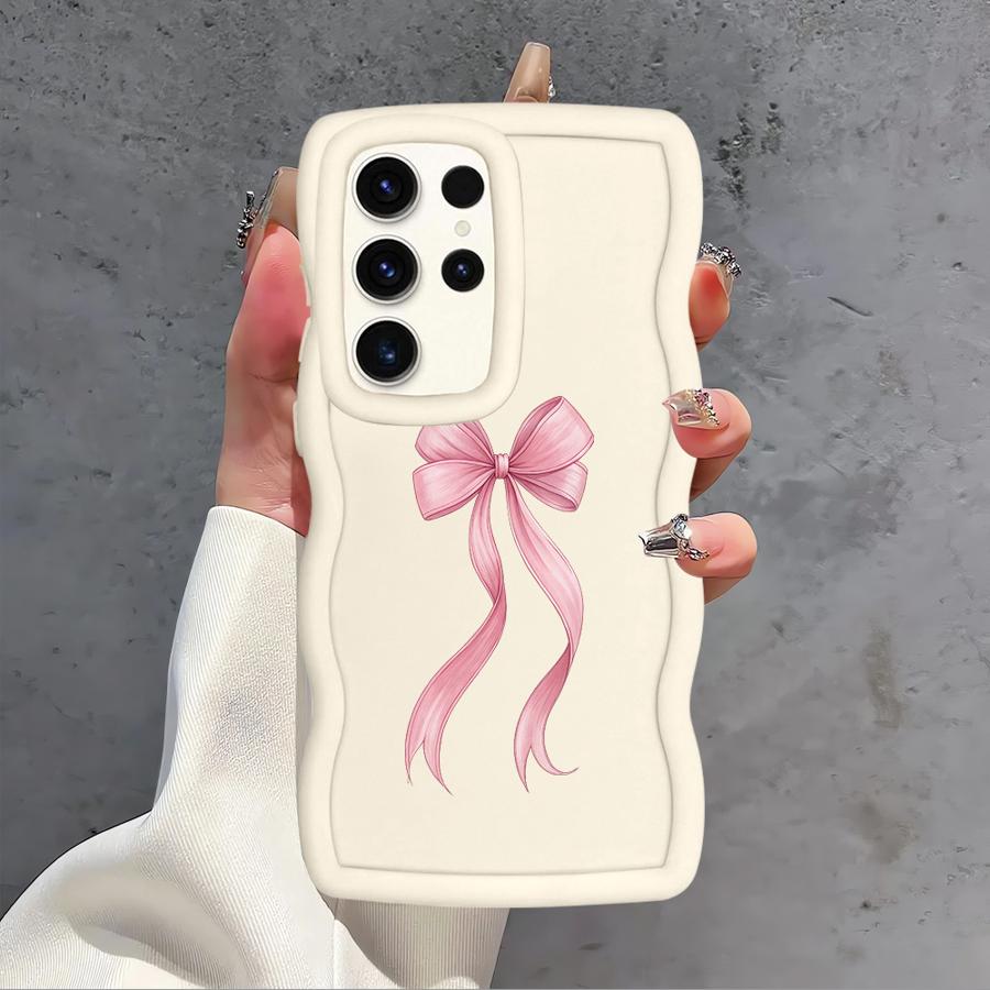 Case for Samsung Galaxy S22 Ultra S23 Plus S24 S20 FE S25+ S21 S24+ S25 Soft Phone Cover Fashion Pink Bow