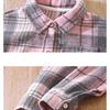 Chemise à carreaux à manches longues pour garçon - Cardigan aux couleurs rétro pour enfant - Nouveau manteau à revers pour fille