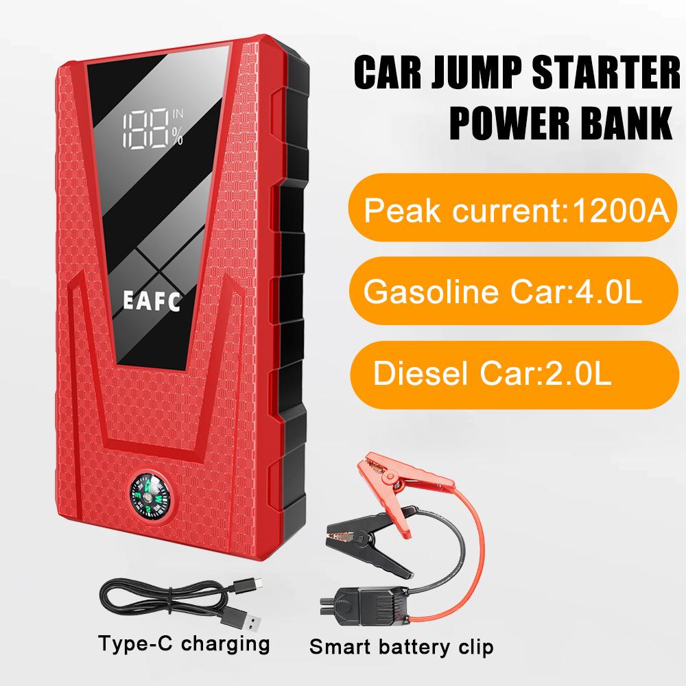 12V Car Emergency Battery Booster & Multi-FunctionSupply Portable 1000A/1200A/2000A Car Jump Starter Power Bank Auto Starter