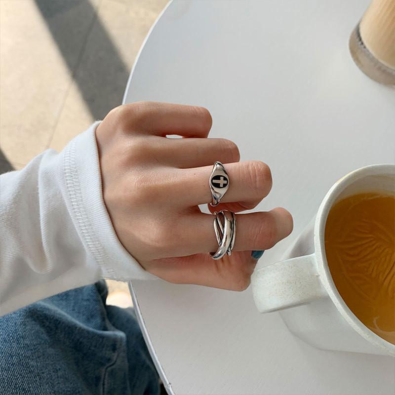 925 Silver Sterling Neutral Cross Ring Vintage Casual Accessory Gifts Holiday
