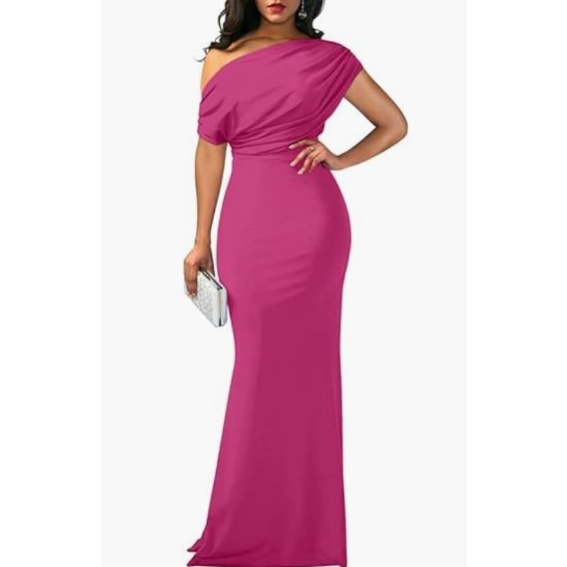 Frühlings Damen Elegantes Ärmelloses Schulterfreies Langes Formelles Partykleid