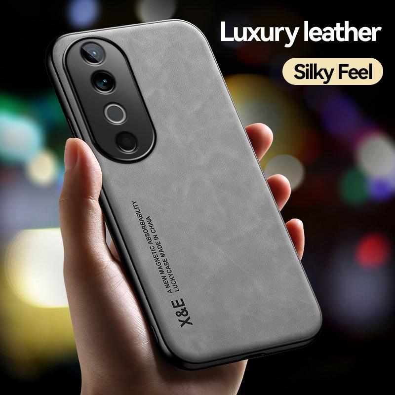 For Vivo V40 Magnetic Case Matte Leather Cover for Vivo V40 Pro Camera Shell Shockproof Phone Fundas for Vivo V30/Vivo V30 Pro