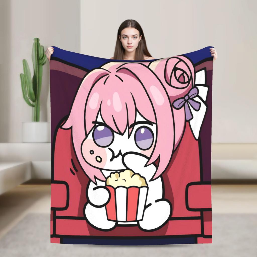 Cute Fanart N-Nikke DORO Flannel Blanket Winter  Soft Warm Throw Blanket for Girls Boys Living Room Graphic Bedspread Bed Cover
