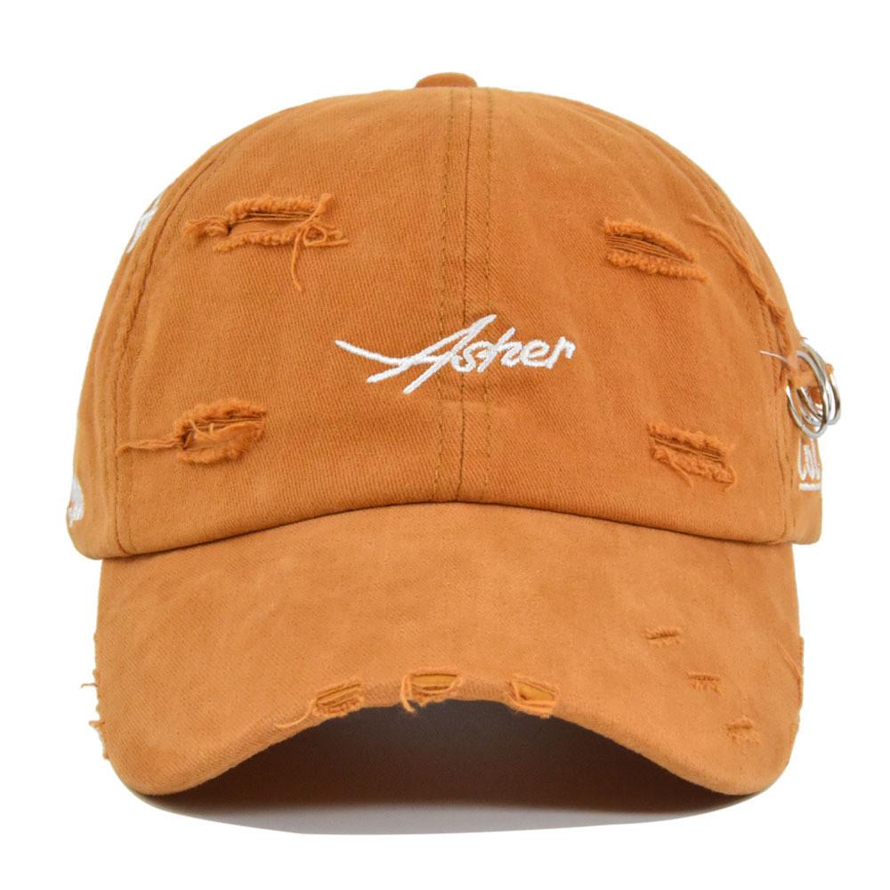 Tongue Duck Hat Asher Letter Embroidered Baseball Hat Broken Holes Sun Shade