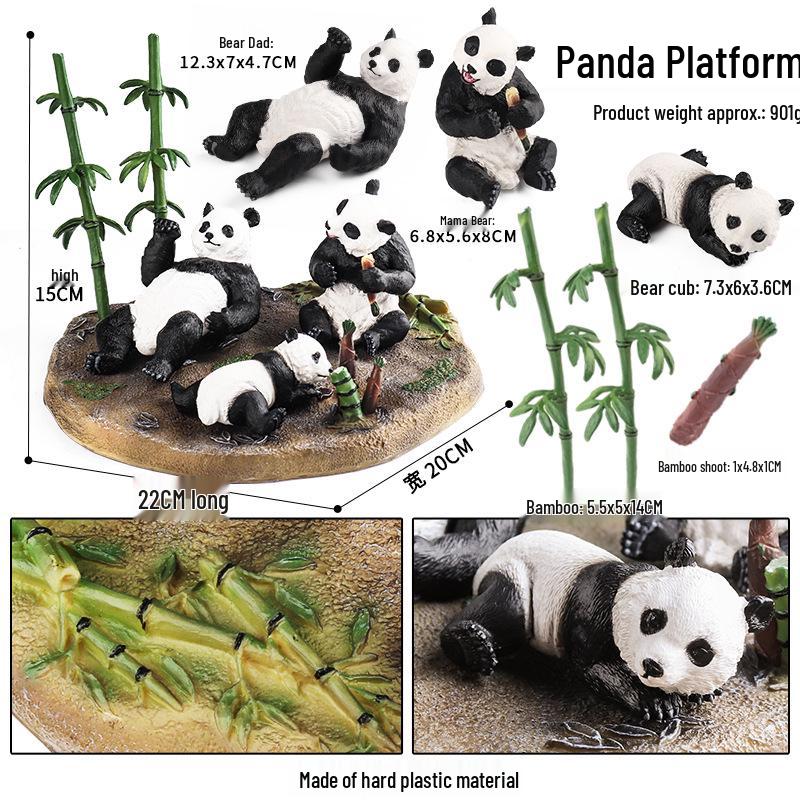 Wild Safari Animal Figurines: Giraffe, Elephant, Rhinoceros, Brown Bear, Tiger, Lion, Leopard, Hippopotamus - Solid Cognitive Toys