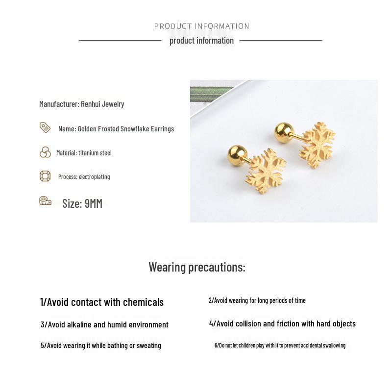 Korean Fashion Clover Ear Cuffs & Snowflake Stud Earrings - Non-Fading Luxury Design