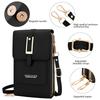 Women'S   Touchscreen Phone Pouch - Multi-Functional Multi-Layer Card Holder & Coin Purse Zipper Closure, Synthetic Faux Leather, Polyester Lining