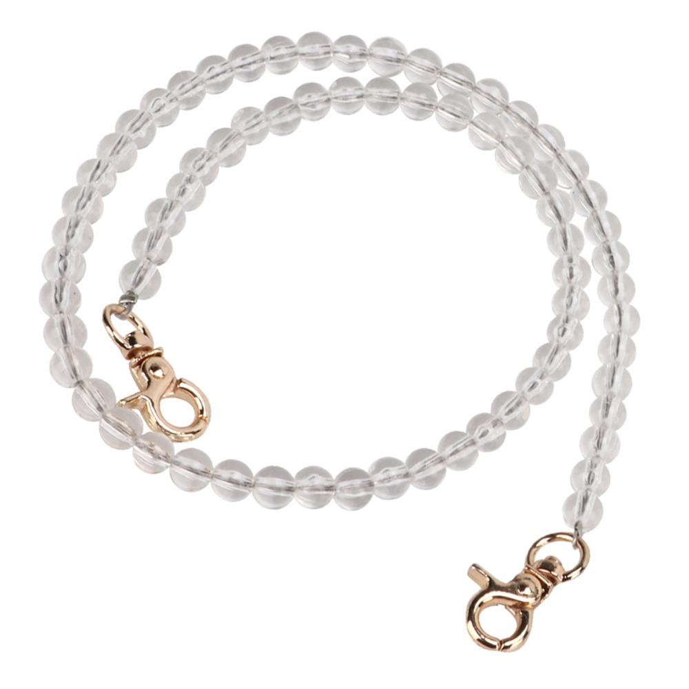 2pcs Transparent Bag Strap Metal Chain Purse Strap Bead Assortments Purse Chain Handbag Accessories