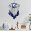 Boho Style Evil Eye Dream Catcher Handmade Blue Wall Hanging Woven Dream Catcher for Home Office Bedroom Living Room