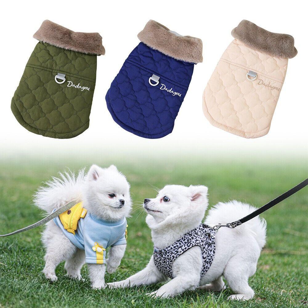 

Одежда для домашних животных, хлопковая куртка для щенков, жилет, пальто для собак и кошек, теплая зимняя одежда с флисовой подкладкой для собак