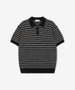 Tienjiti Striped Polo Washable Knit (Black) Tnsw6E202Bk