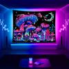 Psychedelic Colored Mushroom Star Moon Elf Tapestry Background Hanging Cloth Hippie Style e-Sports Room Decoration