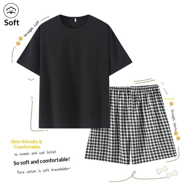 2026 Women's Summer Sleepwear Set Short Sleeve Two-Piece Pants Lightweight Comfortable Breathable Sweet Style Soft Home Clothes