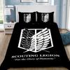 Attack on Titan Anime 3D Printed Duvet Case Pillowcase Bedding Set Twin Full Queen King Size for Bedroom Decor