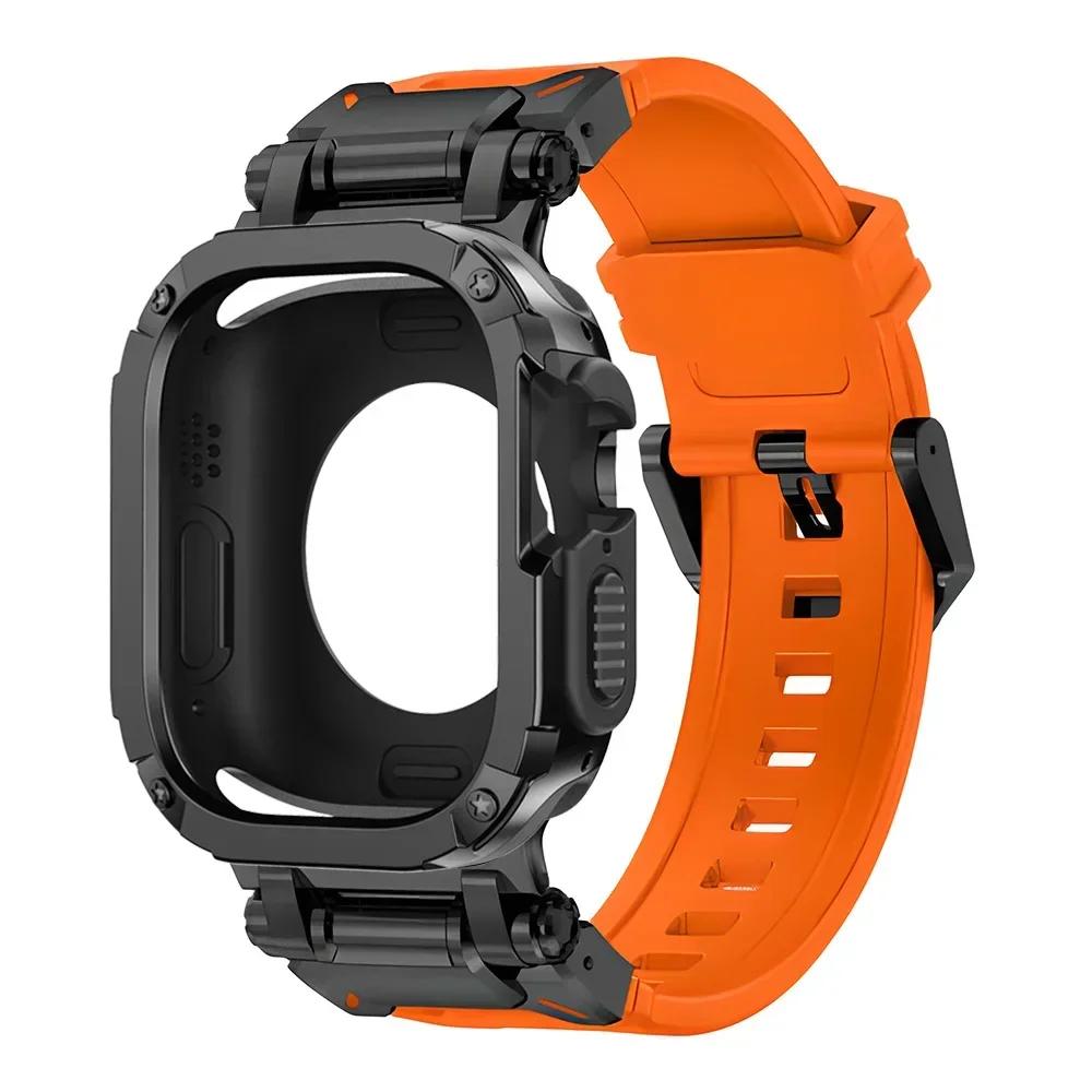 Armband+Hülle für Apple Watch Band Ultra 2 49mm 44mm 45mm TPU Schutzhülle Abdeckung Silikonarmband für IWatch Serie 9 8 7 6 5 4