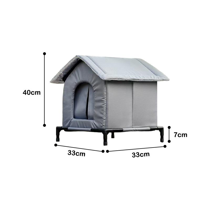 Stray Cat Dog House Waterproof Elevated Kitty Pet House Pad Outdoor Winter Warm Pet Cave Washable Weatherproof Cat Shelter
