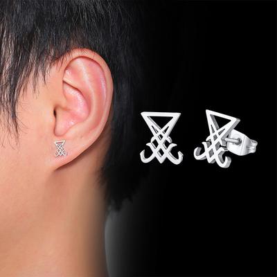 Vnox Pánské náušnice Lucifer a Satan pro ženy Černá a barevná Nerezová ocel Unisex šperky brincos masculinos