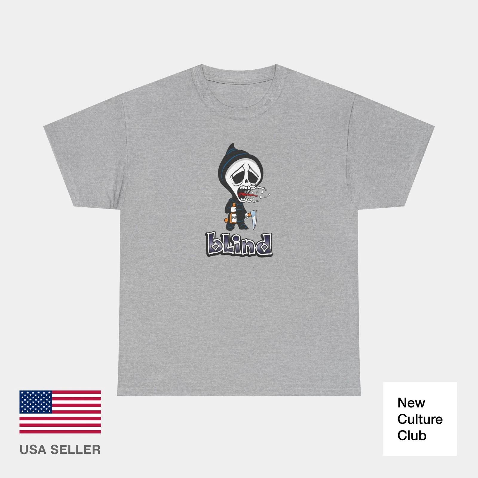 Blind Puking Reaper Beer Skateboards 90s Classic Iconic Skate T-Shirt Print XXXL