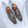 Men's European & American Pointed Toe Leather Loafers, Large Size Slip-On Shoes