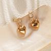 Women Sweet Luxury 18k Gold Plated Heart Zircon Inlaid Drop Earrings