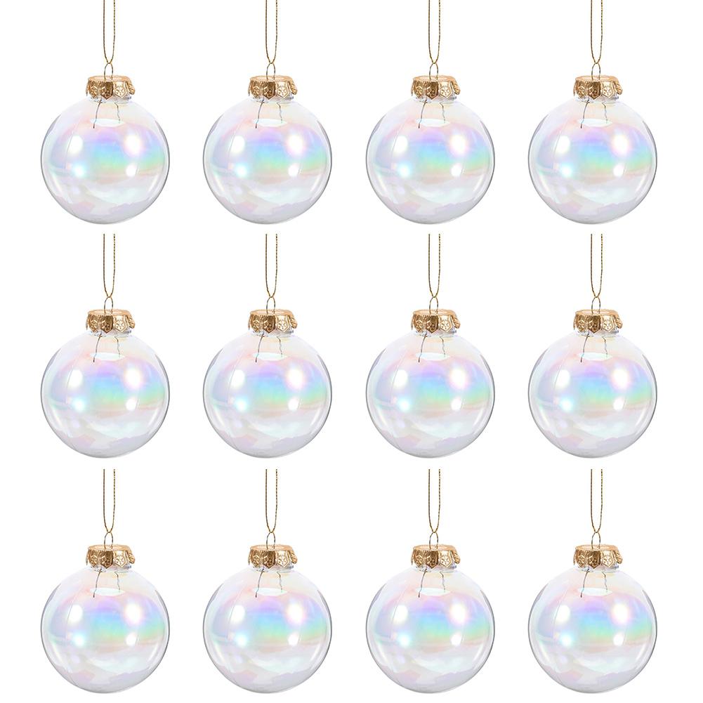 

For Christmas Tree Clear Plastic Balls Christmas Ornaments 10cm Creative DIY Ornament Hangable Decorative Ball 6cm