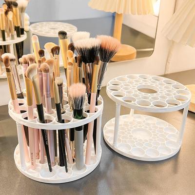 360° Rotating Makeup Brush Stationery Storage Rack Desktop Cosmetics Organizer Dressing Table Lipstick Pen Storage Home Decoration