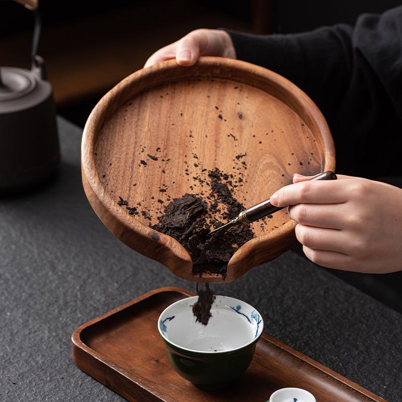 Walnut Solid Wood Pu'er Tea Cake Splitting Tray - Tea Ceremony Accessory