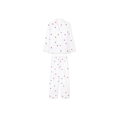 White Pocket Satin Pajamas