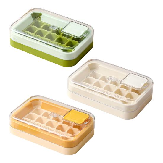 Press-Release Ice Cube Tray with Lid Food-Grade Silicone Popsicle Mold for Freezer Leak-Proof Stackable Ice Maker for Home Party