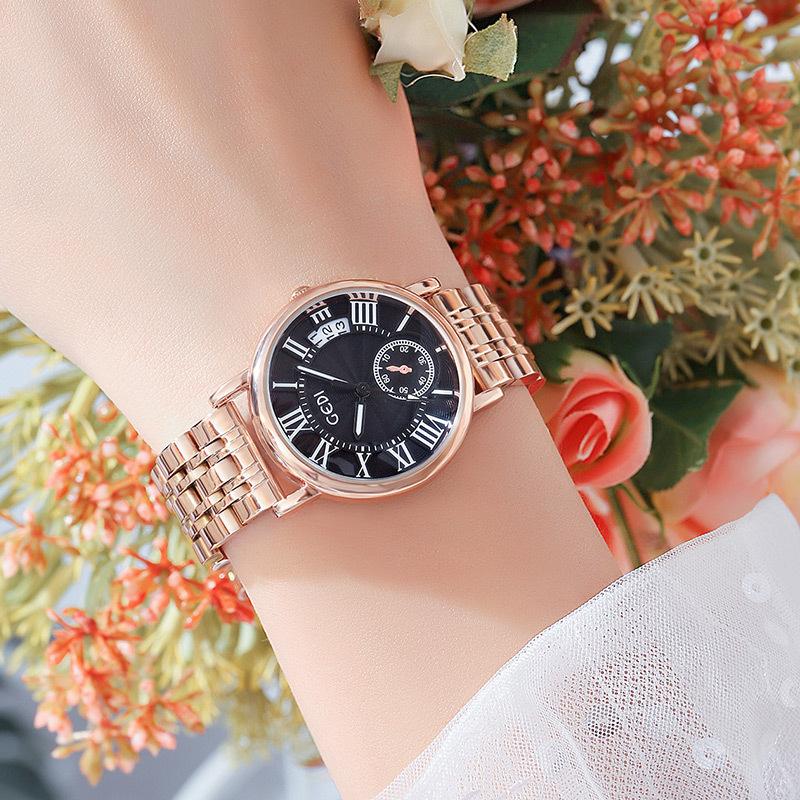 Calendar Steel Belt Quartz Watch Fashion Business Style Stainless Steel Watch Ladies Niche Premium Watch