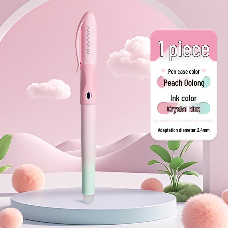 Gradientní barevné pero plnicí pero s tepelně smazatelným inkoustem a korekcí držení těla pro studenty - Unisex, Vyměnitelná bombička