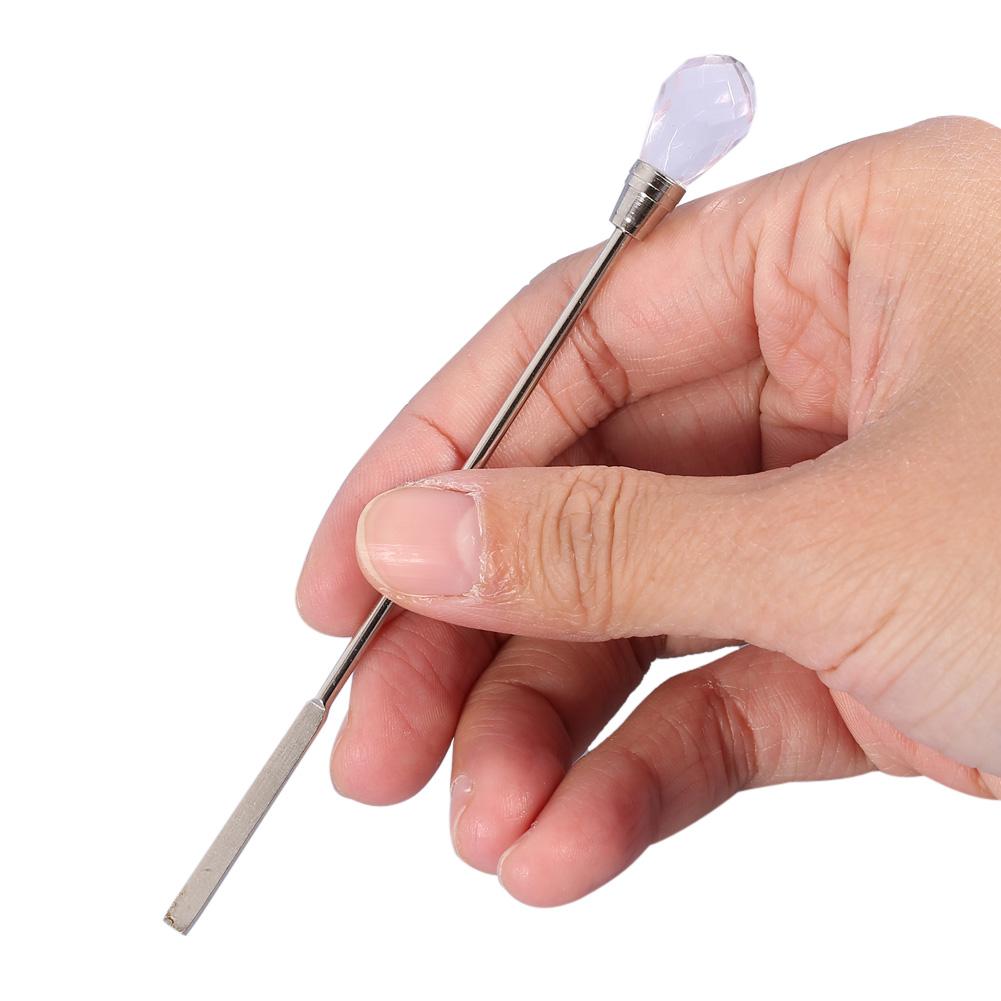 Nail Spatula Spoon Acrylic Gel Powder Stainless Steel Mix Stirring Rod Manicure Tool Set Pink