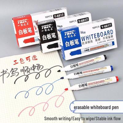 Erasable Large-Capacity Whiteboard Markers for Kids & Office - Water-Based, Non-Fading, Black/Red/Blue