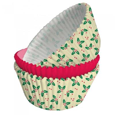 Holly Muffin and Cupcake Cases (Pack of 75)
