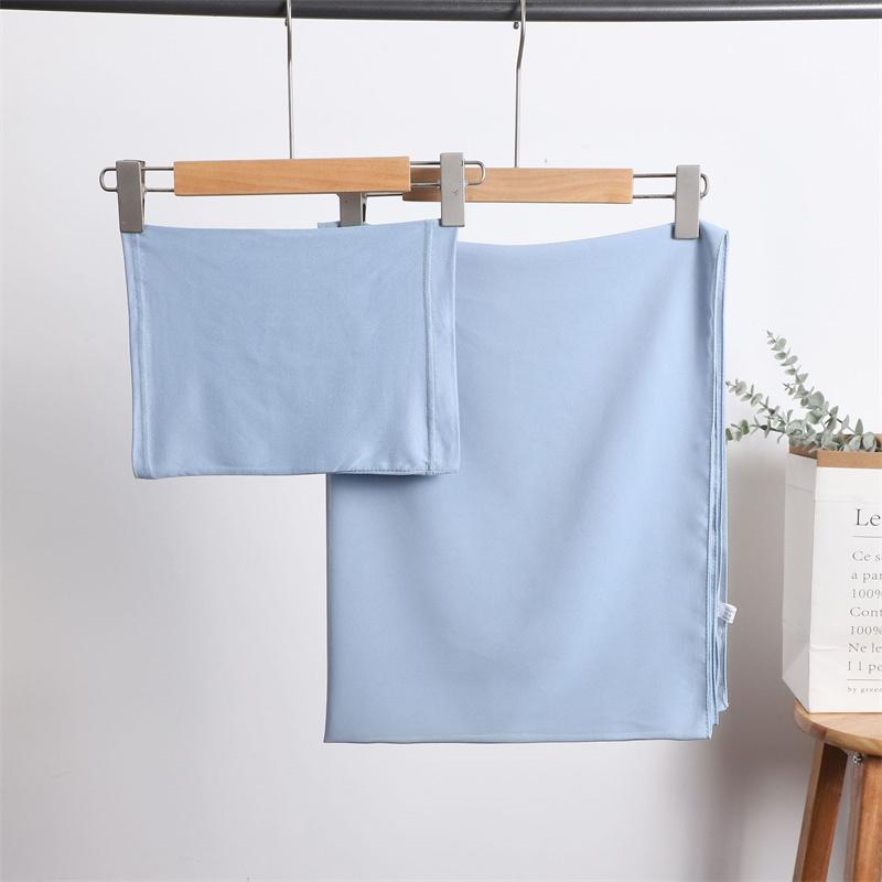 Instant Chiffon Hijab With Undercap Solid Color Basic Stretchy Pullover Headscarf Outdoor Thin Breathable Sunscreen Head Wrap