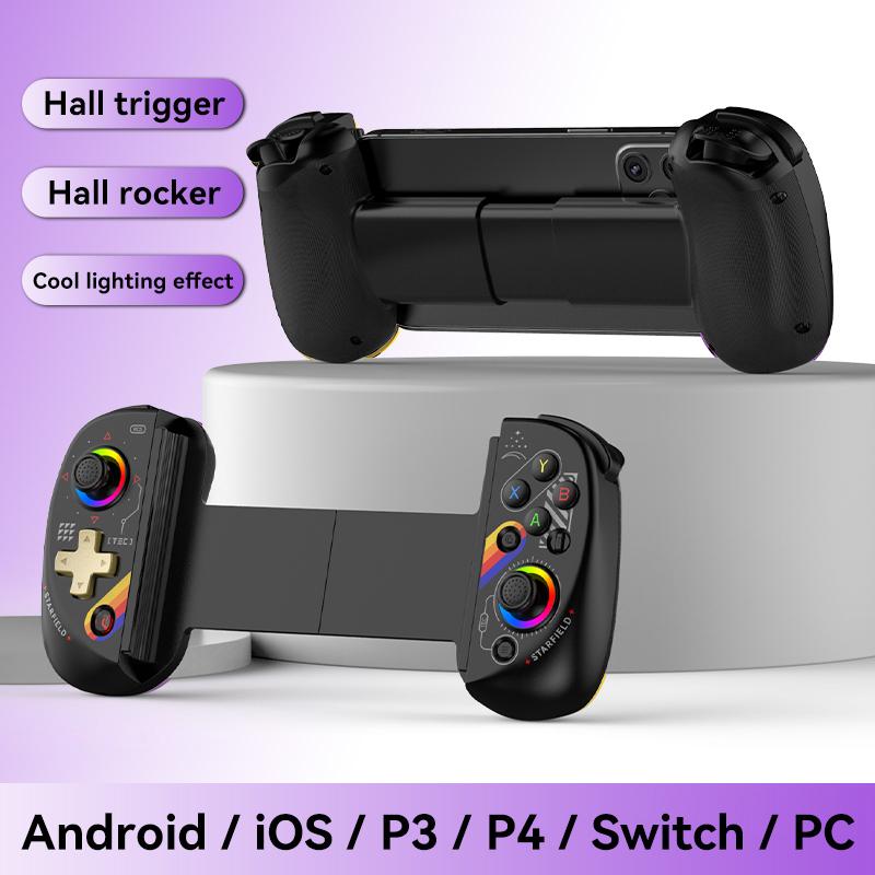 Mobile Gaming Controller with Hall Effect Joystick & RGB, for iPhone/Android/iPad/Tablet, Cloud Gaming & Remote Play